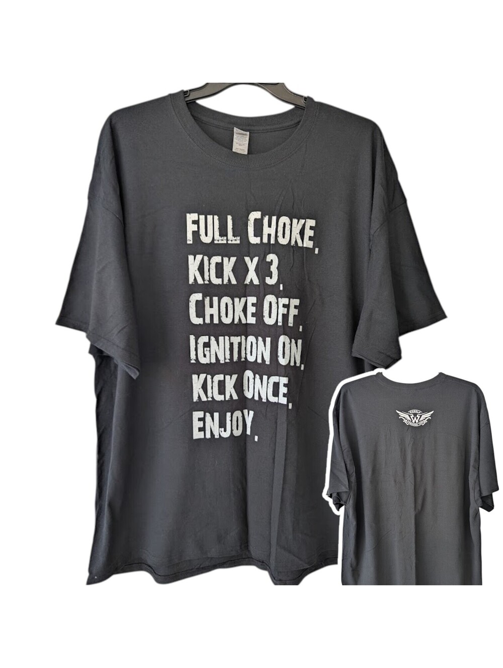 Wheels Through Time Mens 3XL T-Shirt Kick Start Sequence Motorcycle Tee 27x32.5